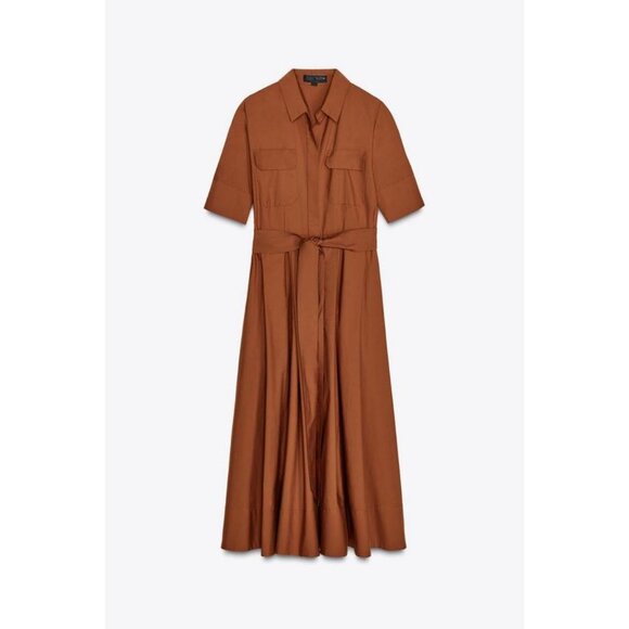ZARA ZW COLLECTION POPLIN SHIRT DRESS - Picture 1 of 7